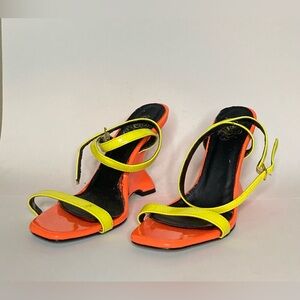 Worn Stylish Orange and Yellow Women's Sandals